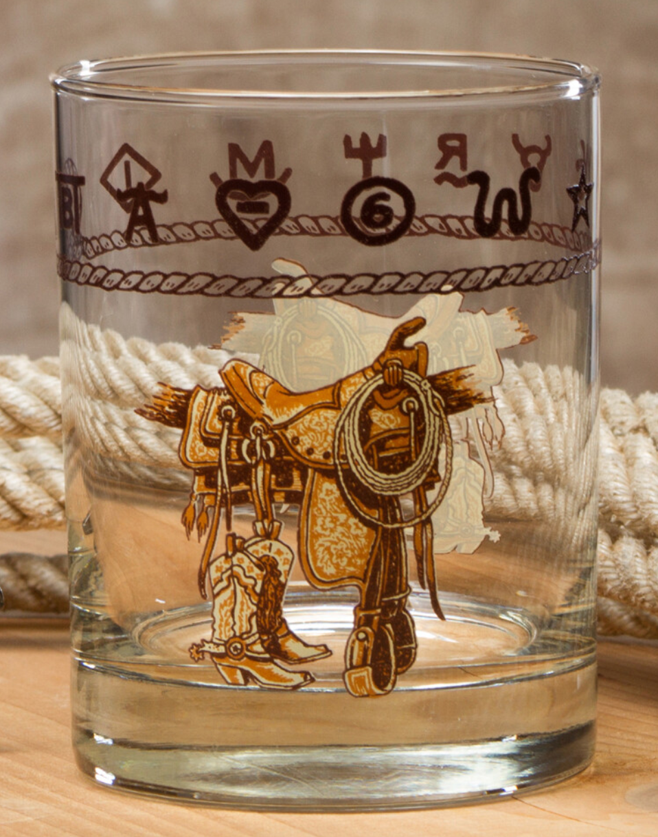Boots &amp; Saddle 14 oz Whiskey Glass, Set of 4