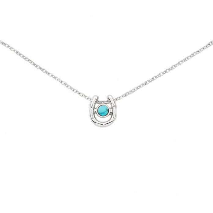 Necklace with lucky horseshoe pendant 