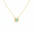 Gold necklace with a horseshoe pendant and turquoise stone 