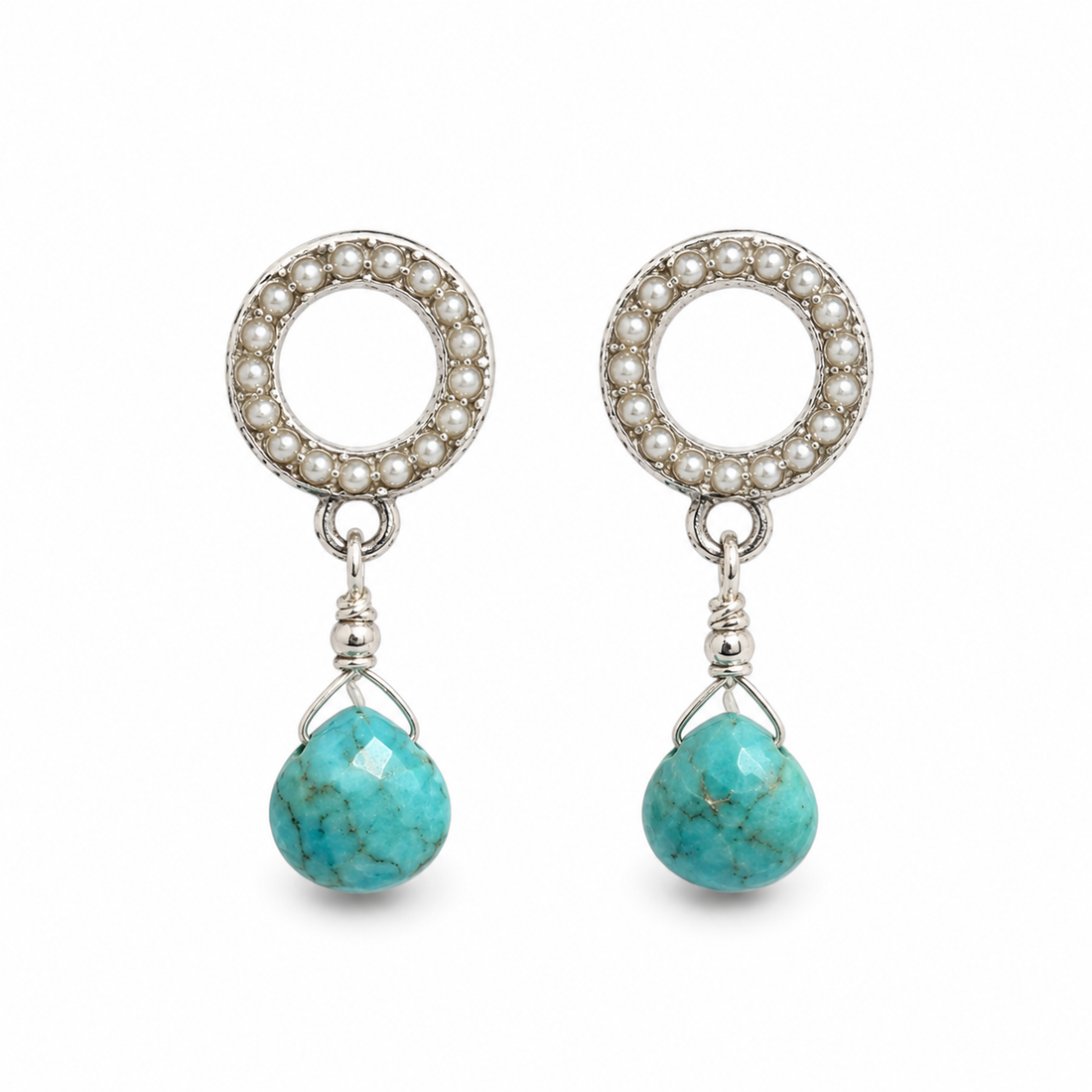 Turquoise Halo Earrings