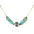 Necklace with turquoise beads and a clear crystal