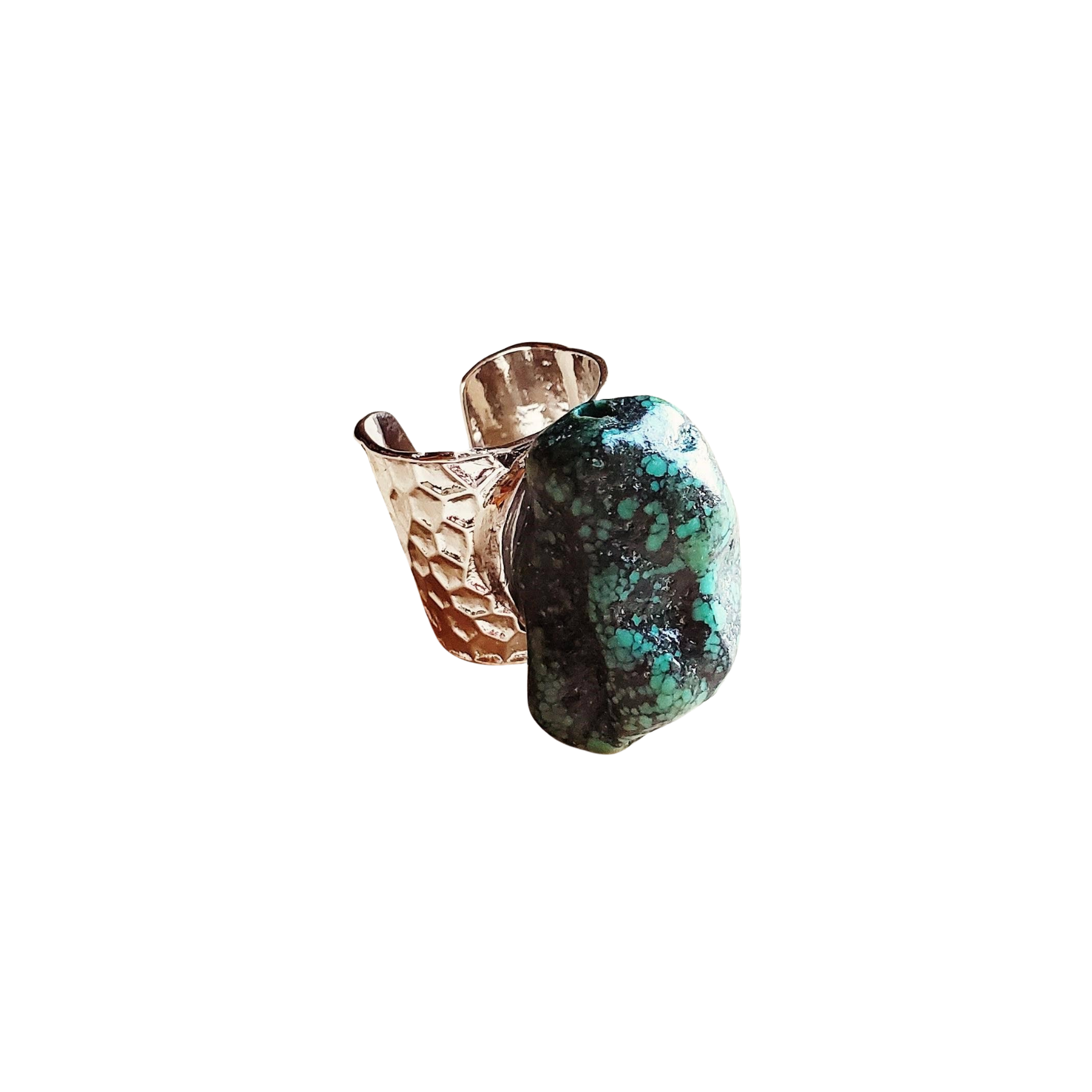 Natural Turquoise Chunk on Cuff Ring
