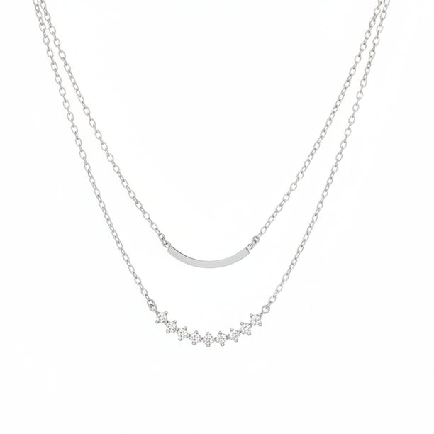Westward Shine Layer Necklace, Silver