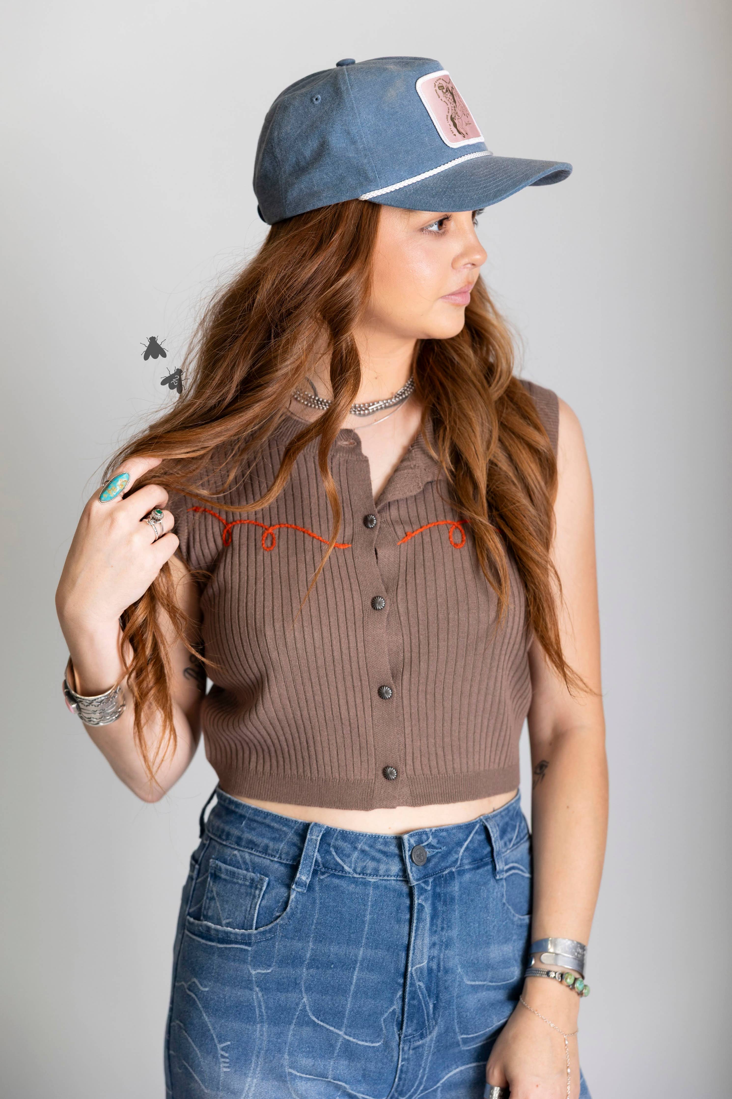 Cowtown Baby Knit Vest, Sunset