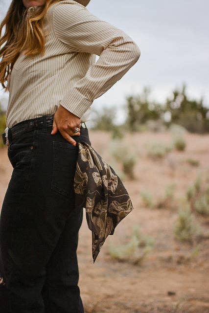 Western Saddle Cowgirl Silk Wild Rag