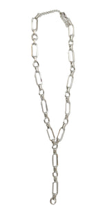 Silver Chunky Chain Y Necklace