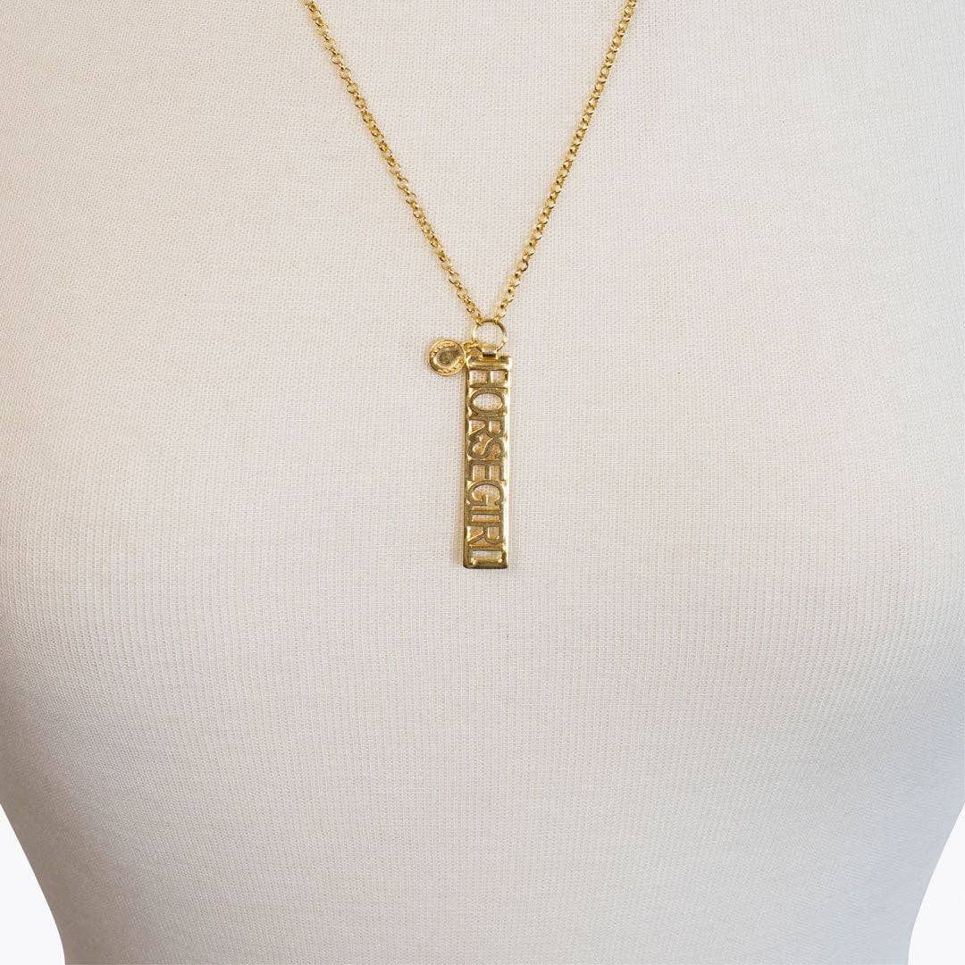 Horse Girl Dog Tag Necklace