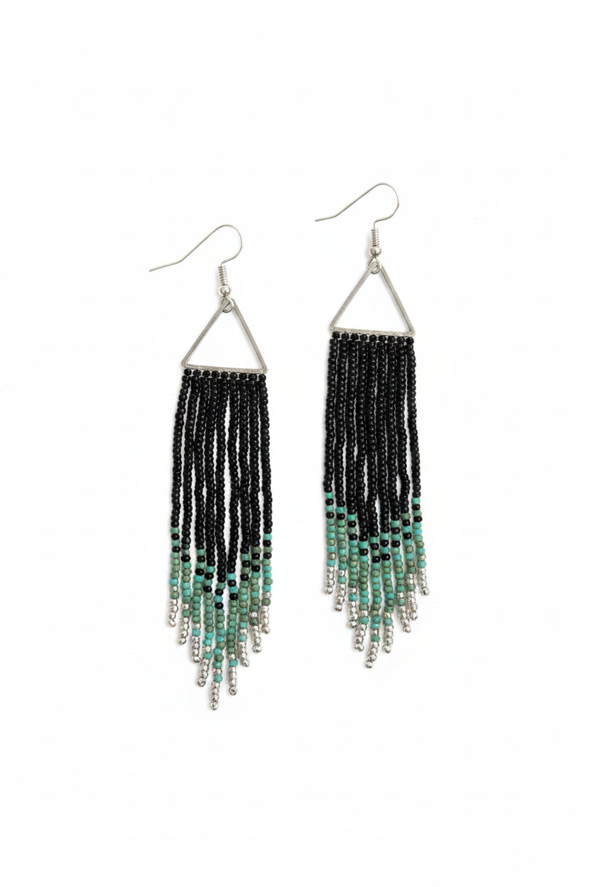 Midnight Sage Fringe Earrings