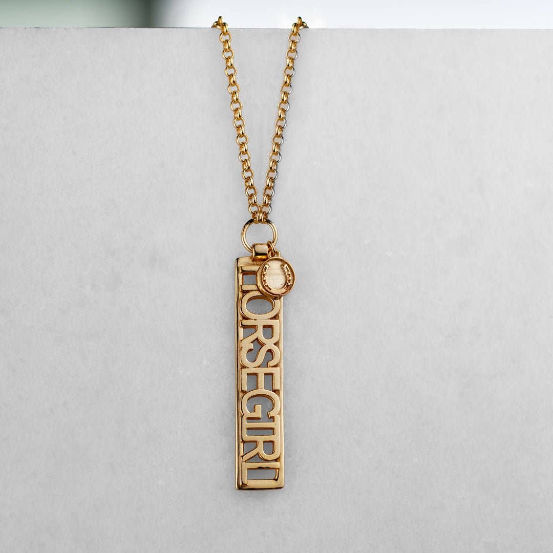 Horse Girl Dog Tag Necklace