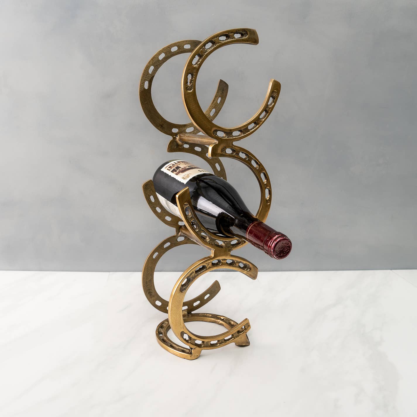 Gold Horseshoe Wine Rack