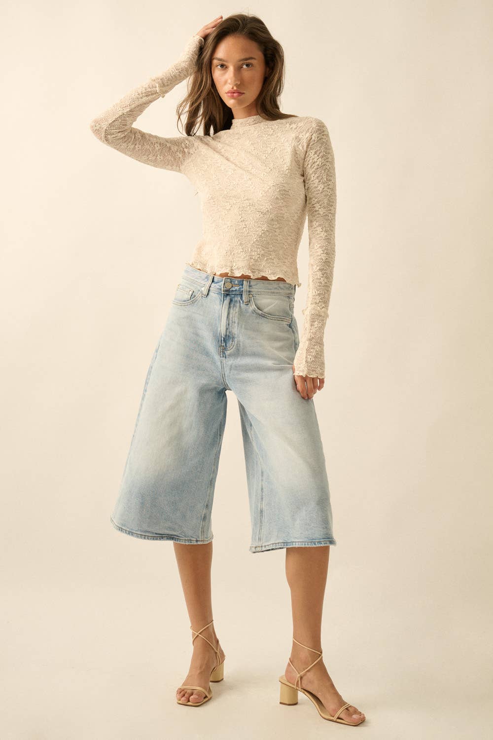 Ecru Fields Lace Top