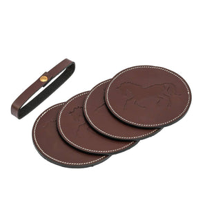 Leather Luxe Coasters, Australian Nut