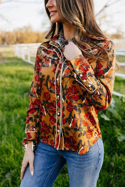 Horses &amp; Horseshoes Button Up