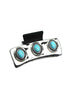 Hair clip with turquoise stones on a white background