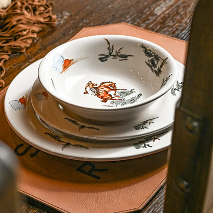 Ranch Life 16 Piece Ceramic Dinnerware Set