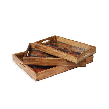 Horse Resin &amp; Wood Decorative Tray, Three Sizes
