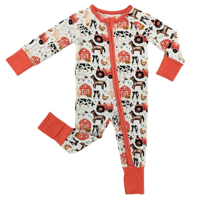 Little Red Barnyard Bamboo Sleeper