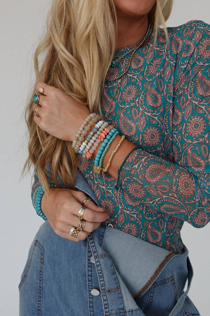 Sapphire Sky Paisley Top
