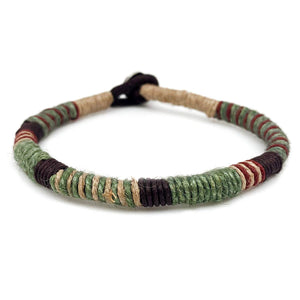 Aadi Multicolor Twine Green Brown Tan Men's Bracelet