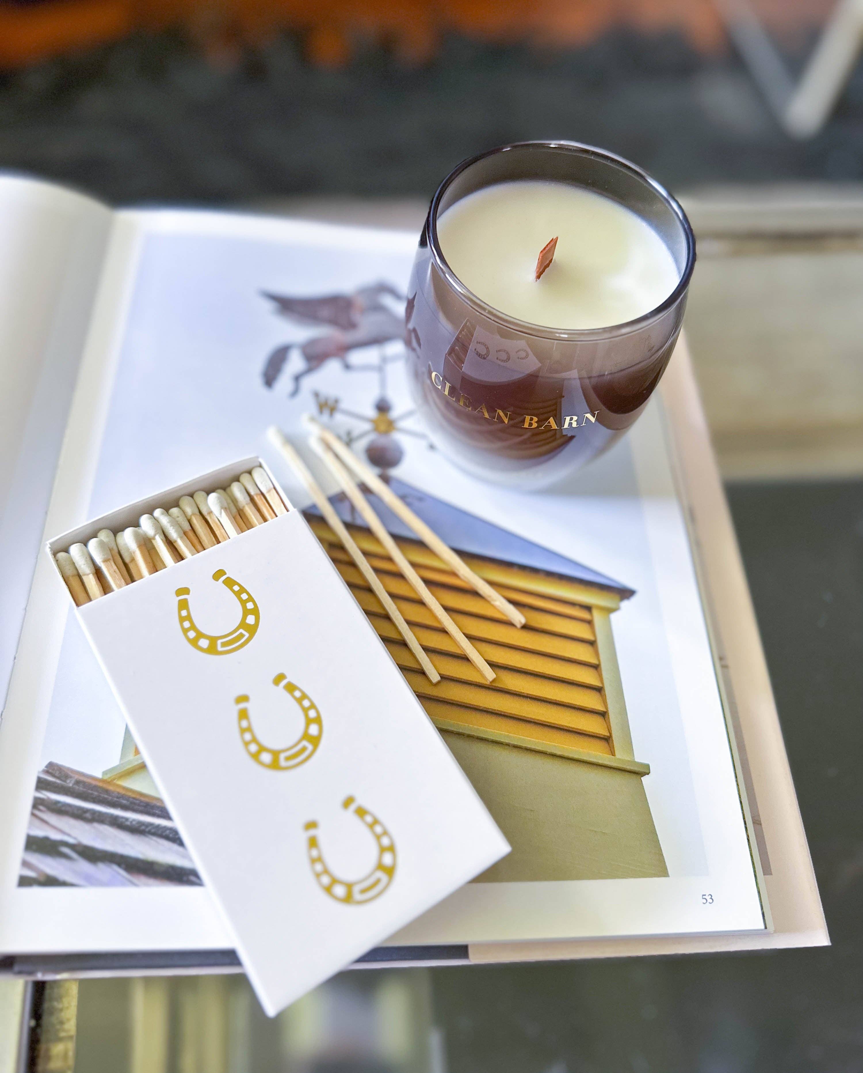 Oversized Horseshoe Matches with Gold Foil: Black