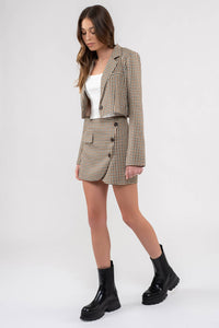 Dylan Plaid Cropped Blazer