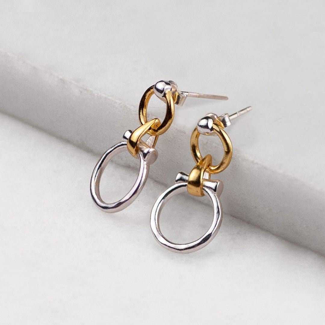 Aikon - Horse Bit Equestrian Earring Two Tone