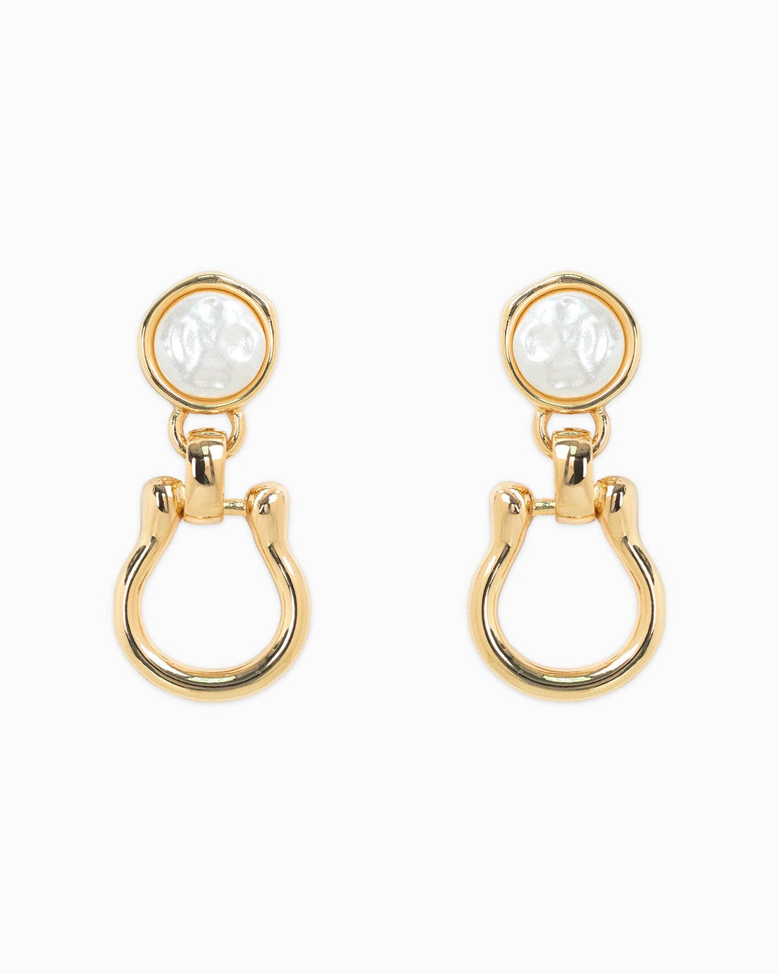 Pearl Stirrup Earrings