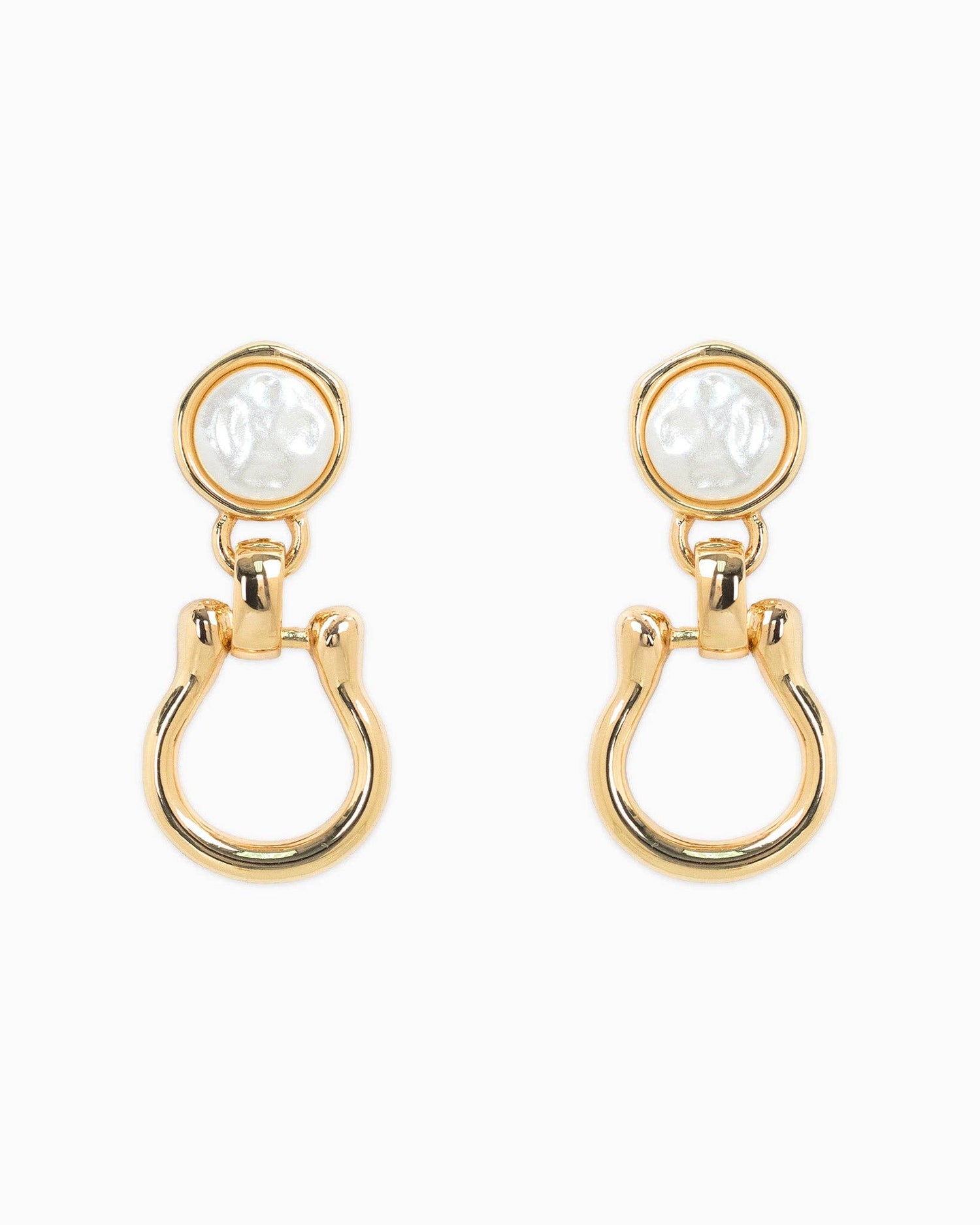 Pearl Stirrup Earrings