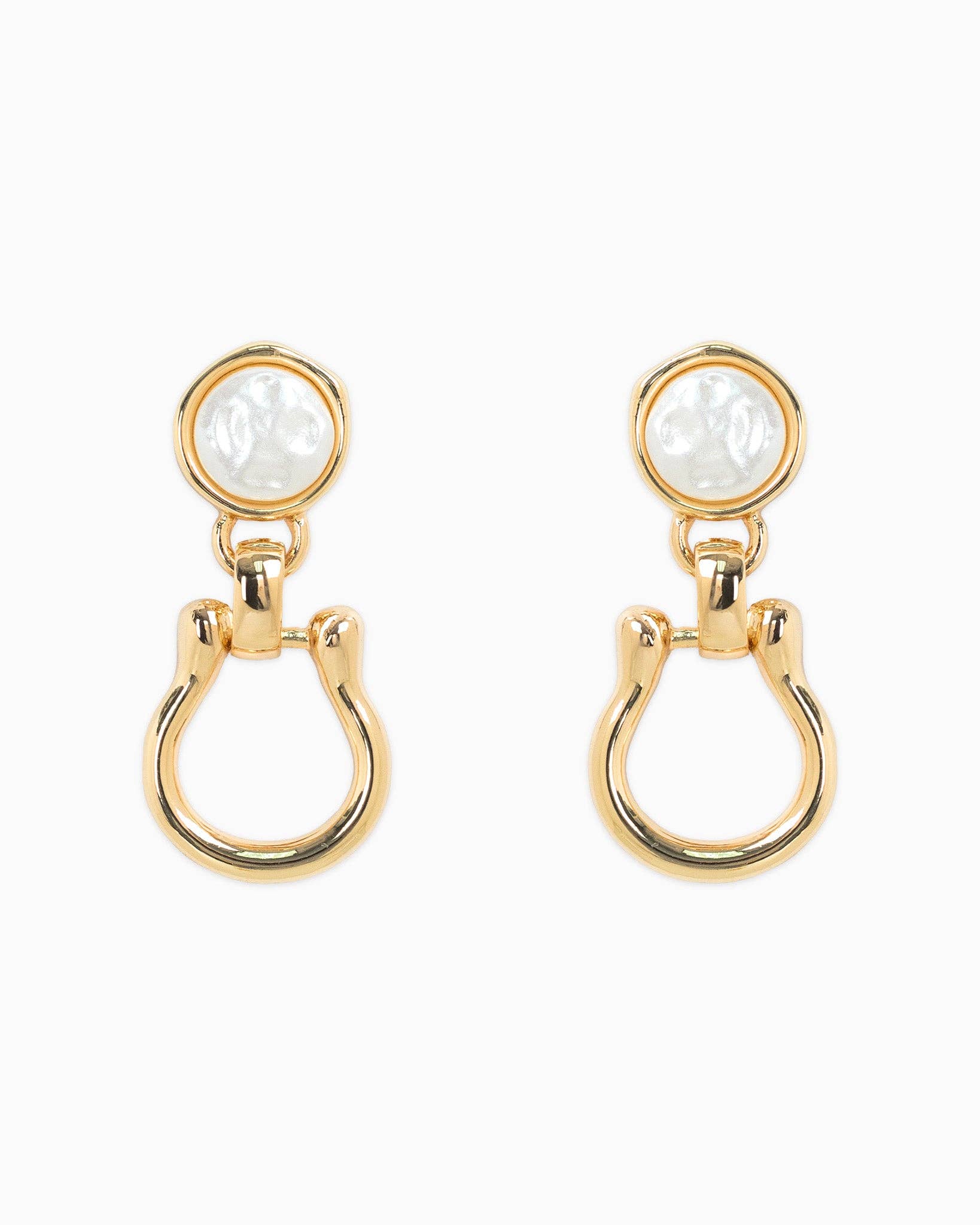 Pearl Stirrup Earrings