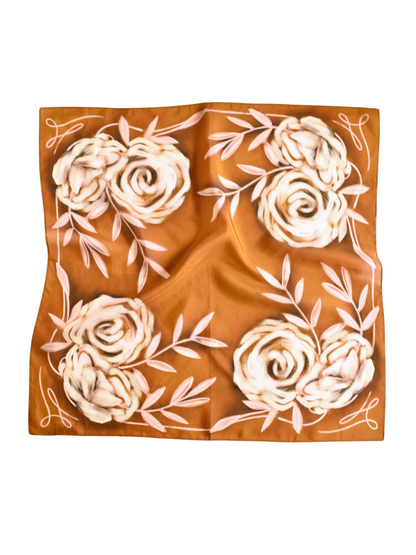 Rustic Wild Roses Wild Rag Western Silk Scarf