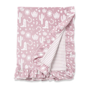 Wild West Bamboo Stroller Blanket, Pink