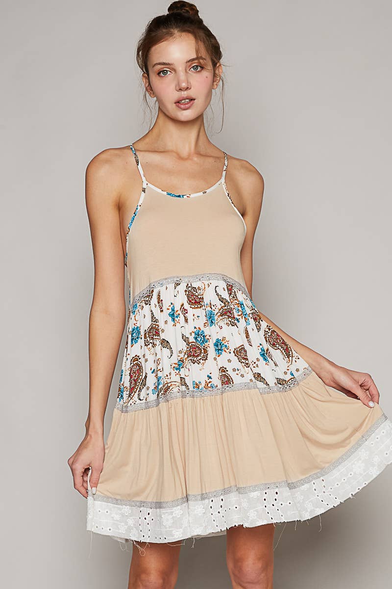 Round Neck Sleeveless Paisley Dress