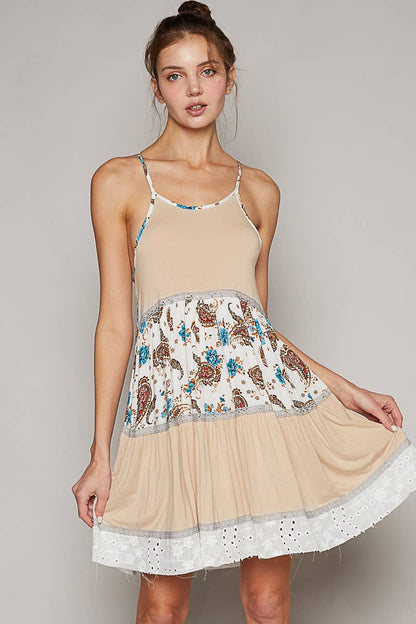 Round Neck Sleeveless Paisley Dress