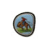 Ring with a cowboy on horseback design on a white background