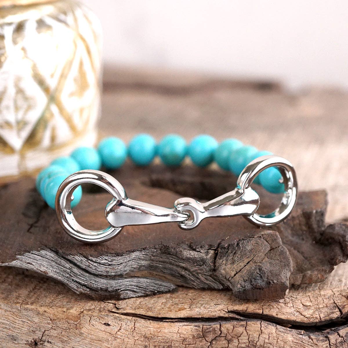 Turquoise Reins Bracelet, Silver
