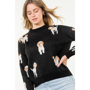 Show Dog Knit Sweater, Black