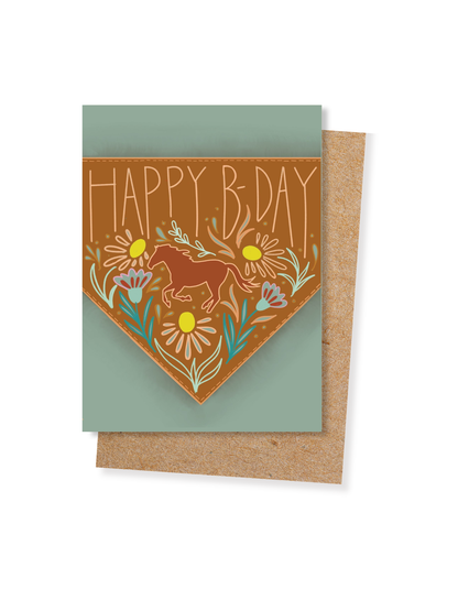 Happy B-Day Bandana Birthday Card