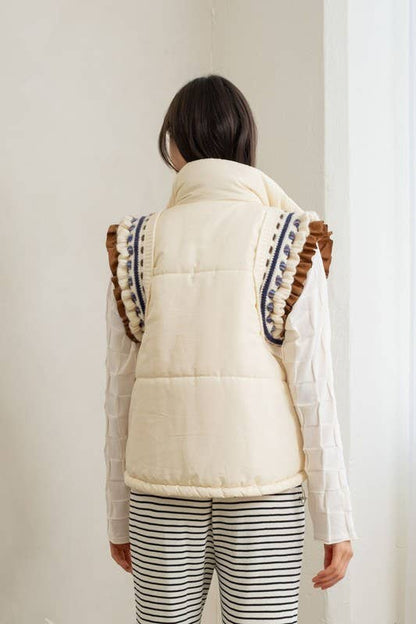 Maisie Embroidered Puffer Vest