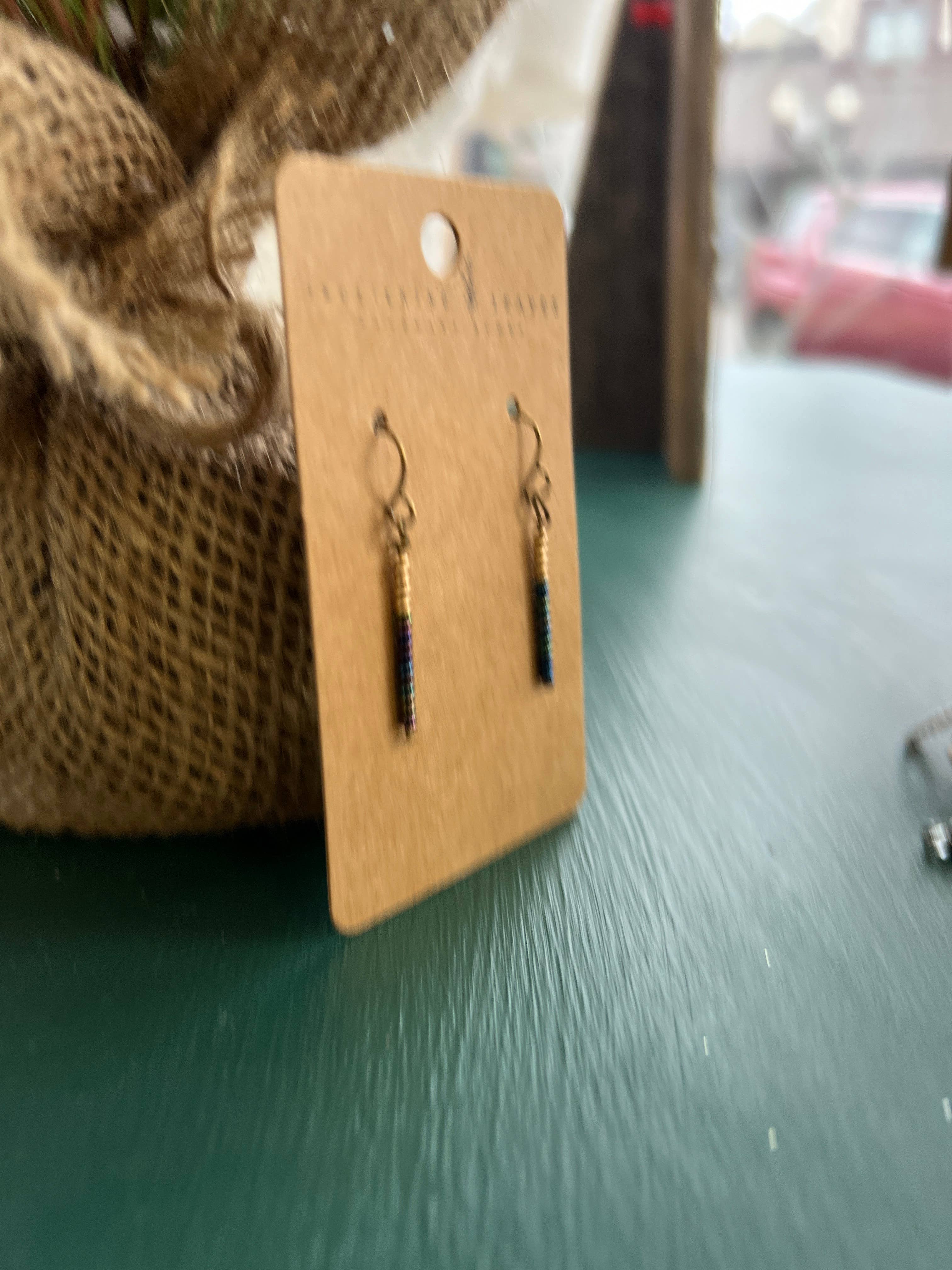 Peacock Beaded Earrings