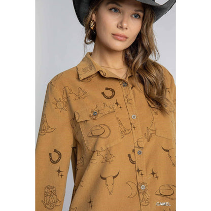 Walk The Line Corduroy Dress, Camel