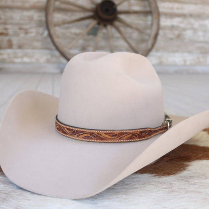 Cody Tooled Leather Hat Band