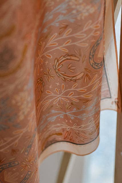 Western Harvest in Dusty Rose Silk Wild Rag