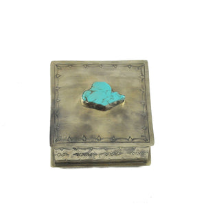 Square Box With Small Turquoise Slab