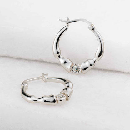 Cavallo - Moissanite Horseshoe Earrings, Sterling Silver