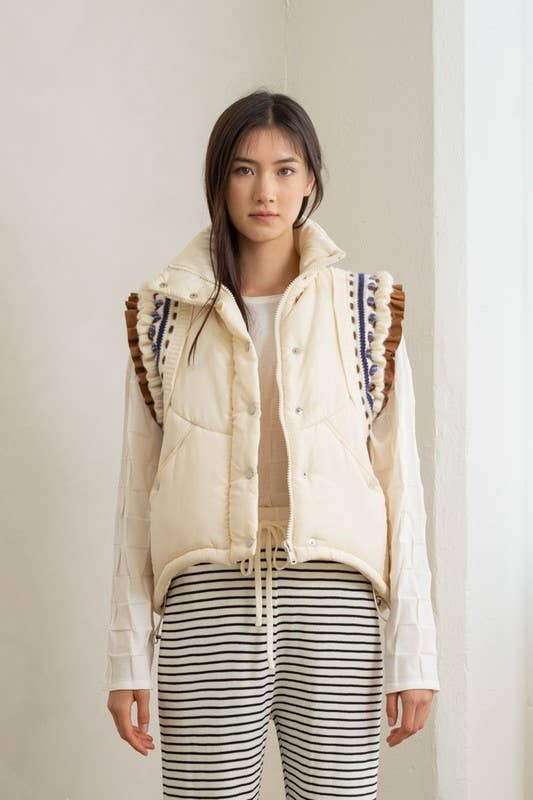 Maisie Embroidered Puffer Vest