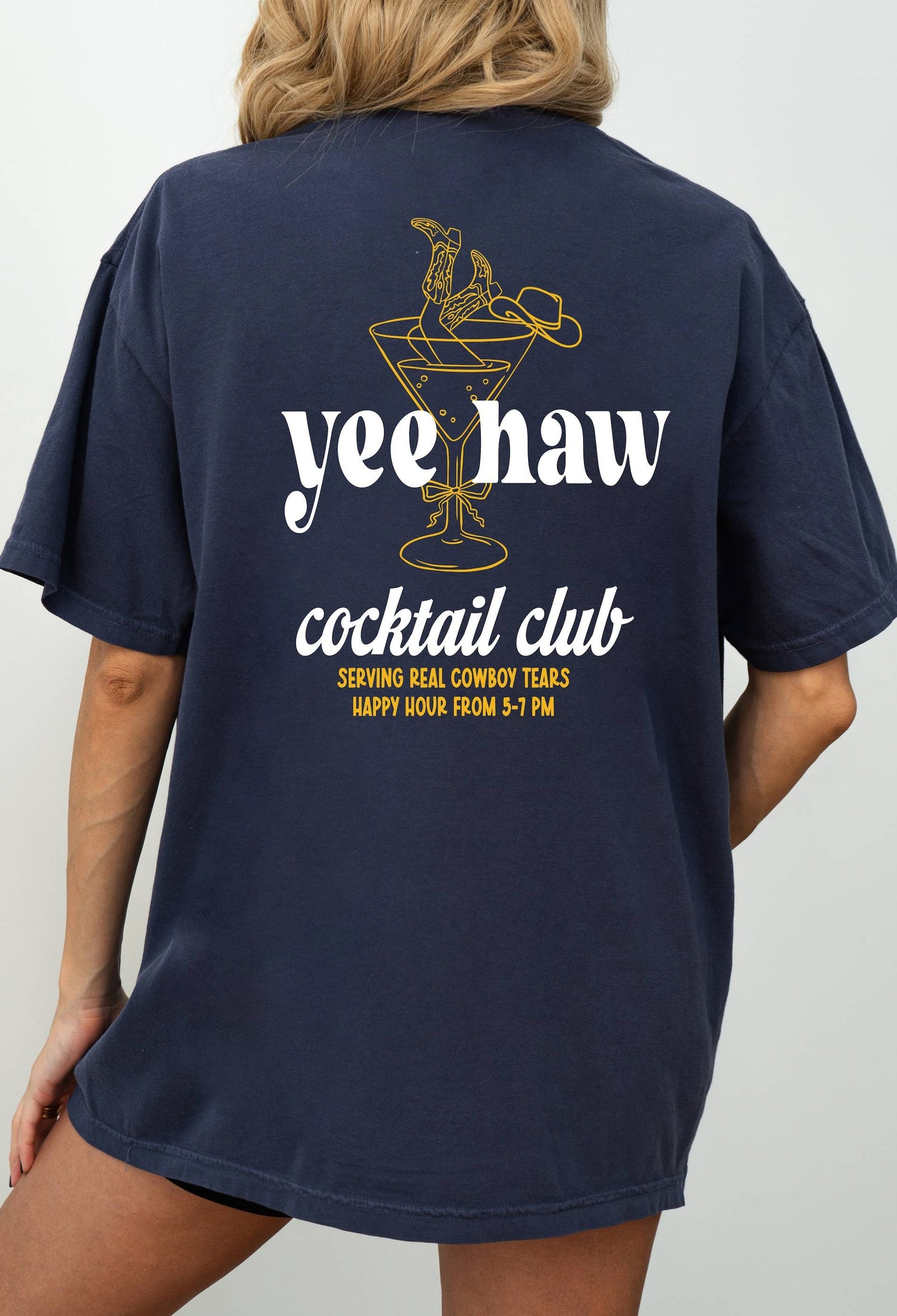 Navy blue t-shirt with &