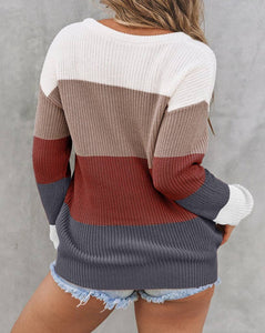 Lexi Colorblock Ribbed Trim Sweater
