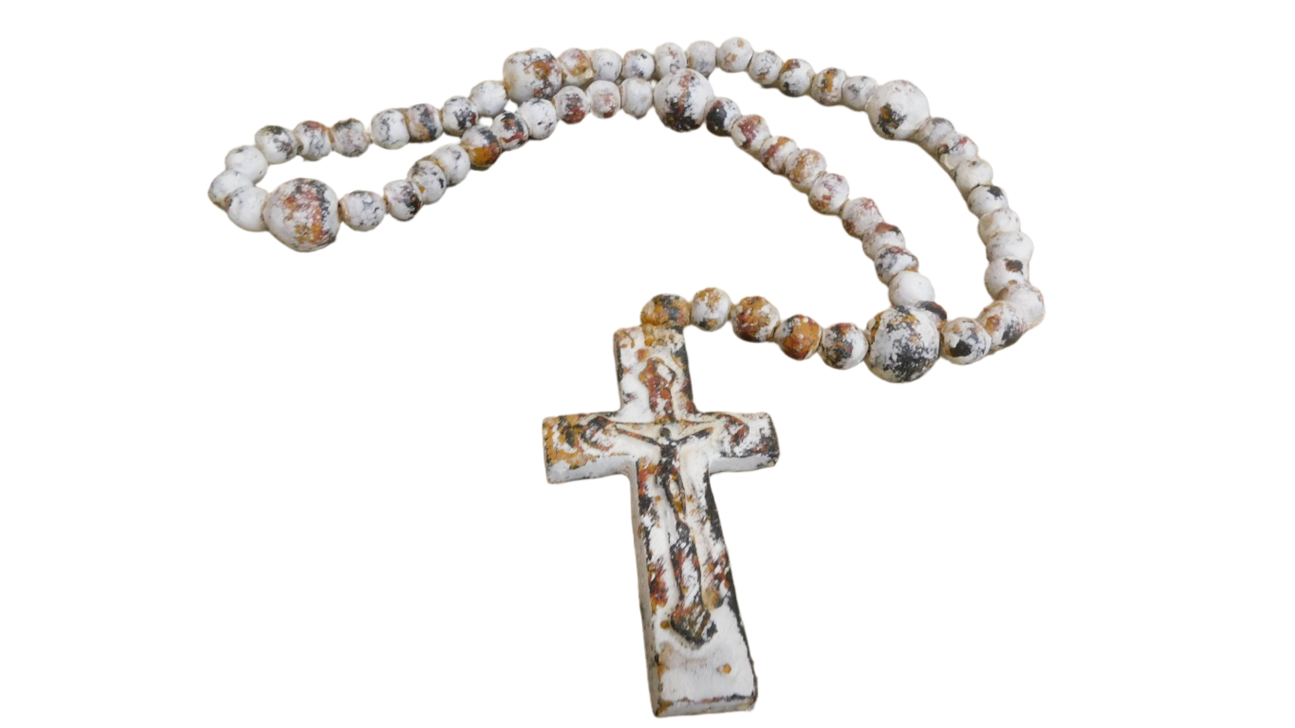 Trinity Vintage White Rosary