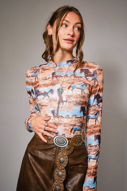 The Desert Postcard Mesh Top