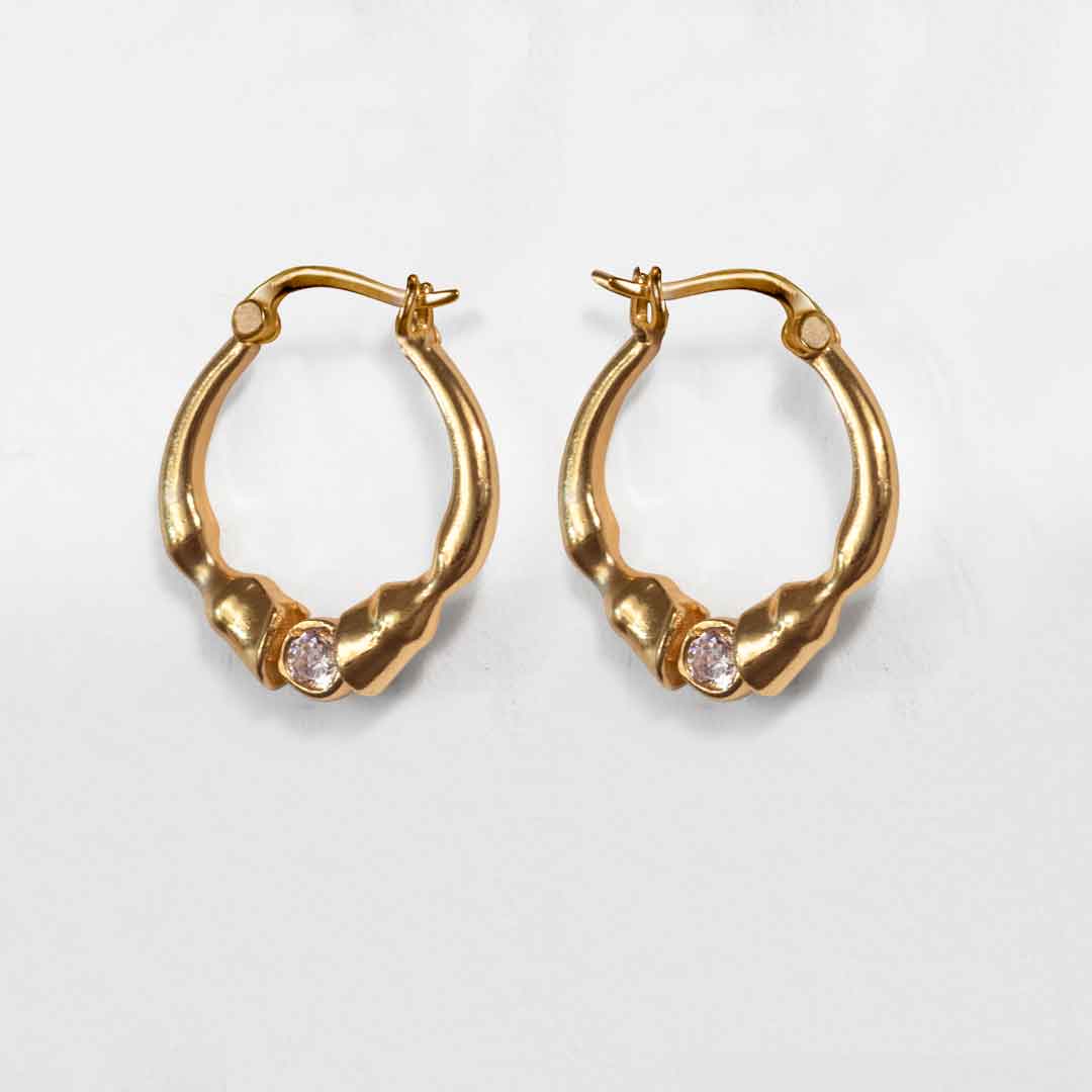 Cavallo - Moissanite Horseshoe Earring, Gold